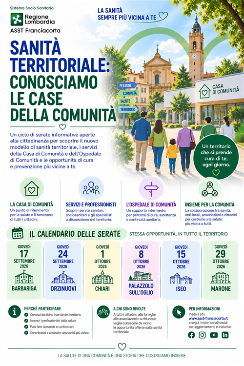 Serate informative ASST Franciacorta: "Conosciamo le Case di Comunità"
