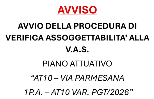 Avvio al procedimento assoggettabilità V.A.S.