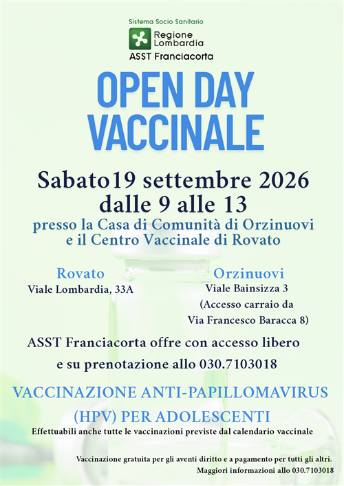 ASST Franciacorta: Open day vaccinale